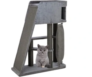 TRIXIE Škrabadlo ACTIVE, 96 x 38 / 122 cm, s lezeckou rampou, šedá