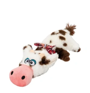 Kravička ležící, 30 cm, plyšová hračka pro psy, HIPHOP DOG, strakatá
