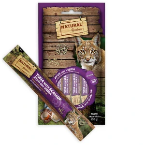 Natural Greatness Creamy DHA BRAIN, funkční pamlsek - tuňák, hřebenatka, 4 x 14 g