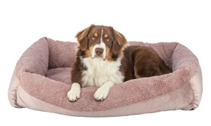 TRIXIE Vánoční sametové lůžko LIVIA Soft s hebkým okrajem, starorůžová 60 x 50 cm