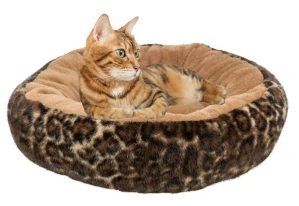 TRIXIE SOFT Edition kulaté lůžko LEO s okrajem, ⌀ 50 cm, hnědá/leopardí