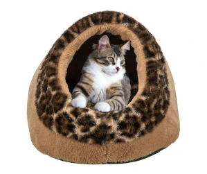 TRIXIE SOFT Edition plyšová kukaň LEO, 35 x 26 x 41 cm, hnědá/leopardí