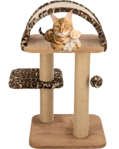 TRIXIE Škrabadlo LEO, 2 podesty, oblouk, míček,  85 cm, hnědá