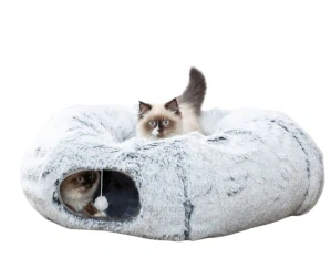 TRIXIE HARVEY plyšový hrací tunel / donut, ø 25 cm/160 cm, šedá