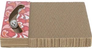 TRIXIE Škrabací karton VALENTINE, s míčky a catnipem, 38 x 5 x 30 cm, červená - LIMITOVANÁ NABÍDKA