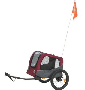 TRIXIE Vozík za kolo, S: 56 × 64 × 61/125 cm, do 15 kg, šedá/červená