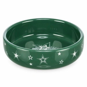 TRIXIE Xmas Bowl, vánoční keramická miska, 0.4 l/ø 15 cm, tmavá zelená