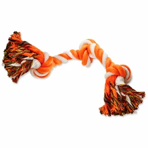 Uzel DOG FANTASY bavlněný oranžovo-bílý 3 knoty 40 cm