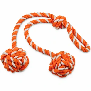 Přetahovadlo DOG FANTASY Kliklak oranžovo-bílé 50 cm