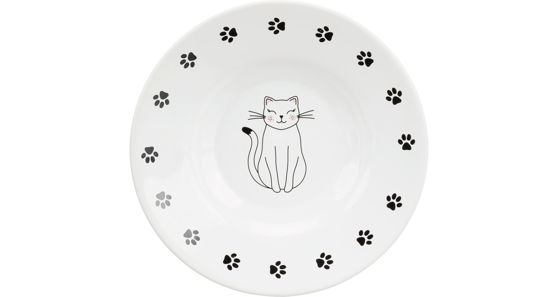 TRIXIE Keramická miska-talířek pro krátkonosé kočky, bílá 0,2l/15cm