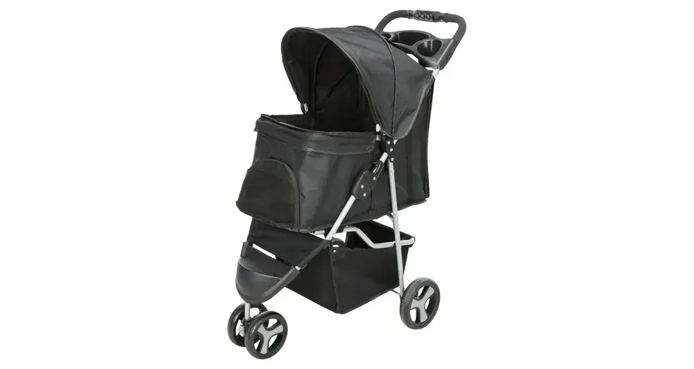 TRIXIE Kočárek s funkcí rychlého skládání 47x100x80cm, do 11kg, černý