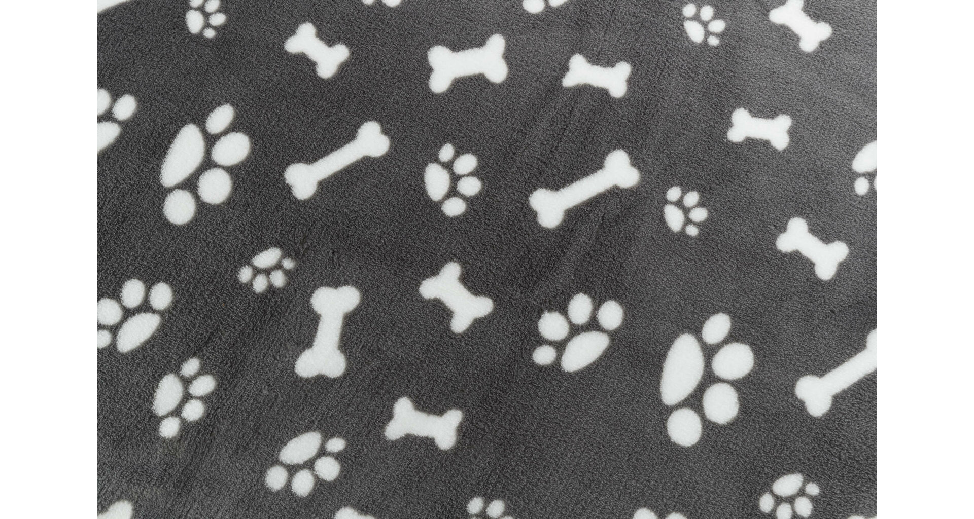 TRIXIE Plyšová deka KENNY, šedá s kostičkami a packami 75 x 50cm