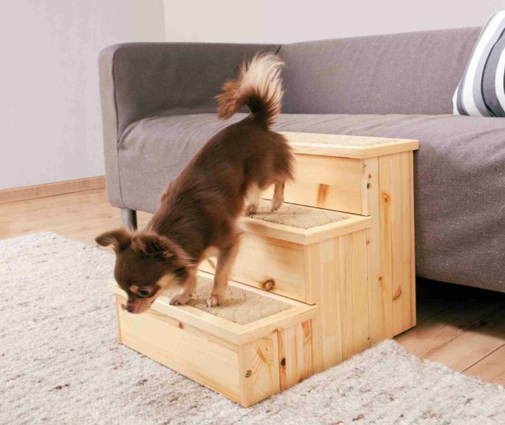 TRIXIE Dřevěné schody pro malé psy a kočky, max.50kg 40x38x45cm