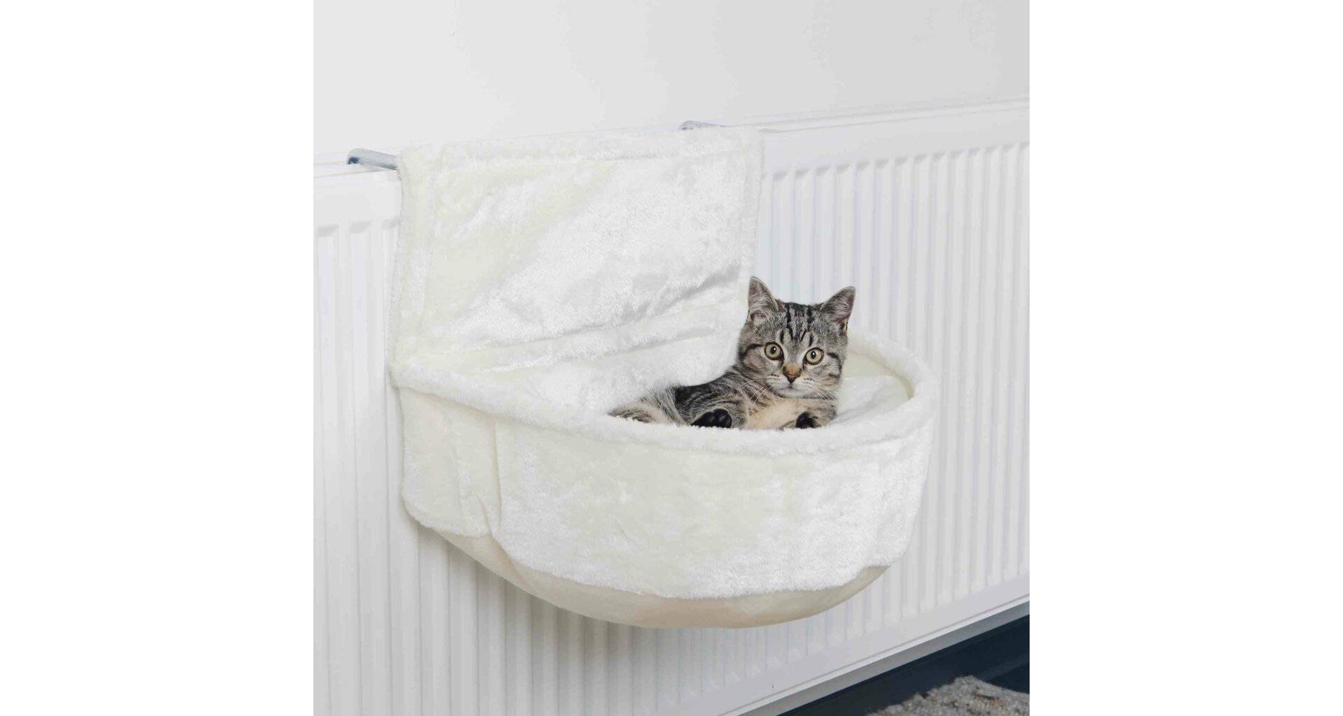 TRIXIE  Závěsné plyšové lůžko na topení hluboké 45x13x33 cm bílé