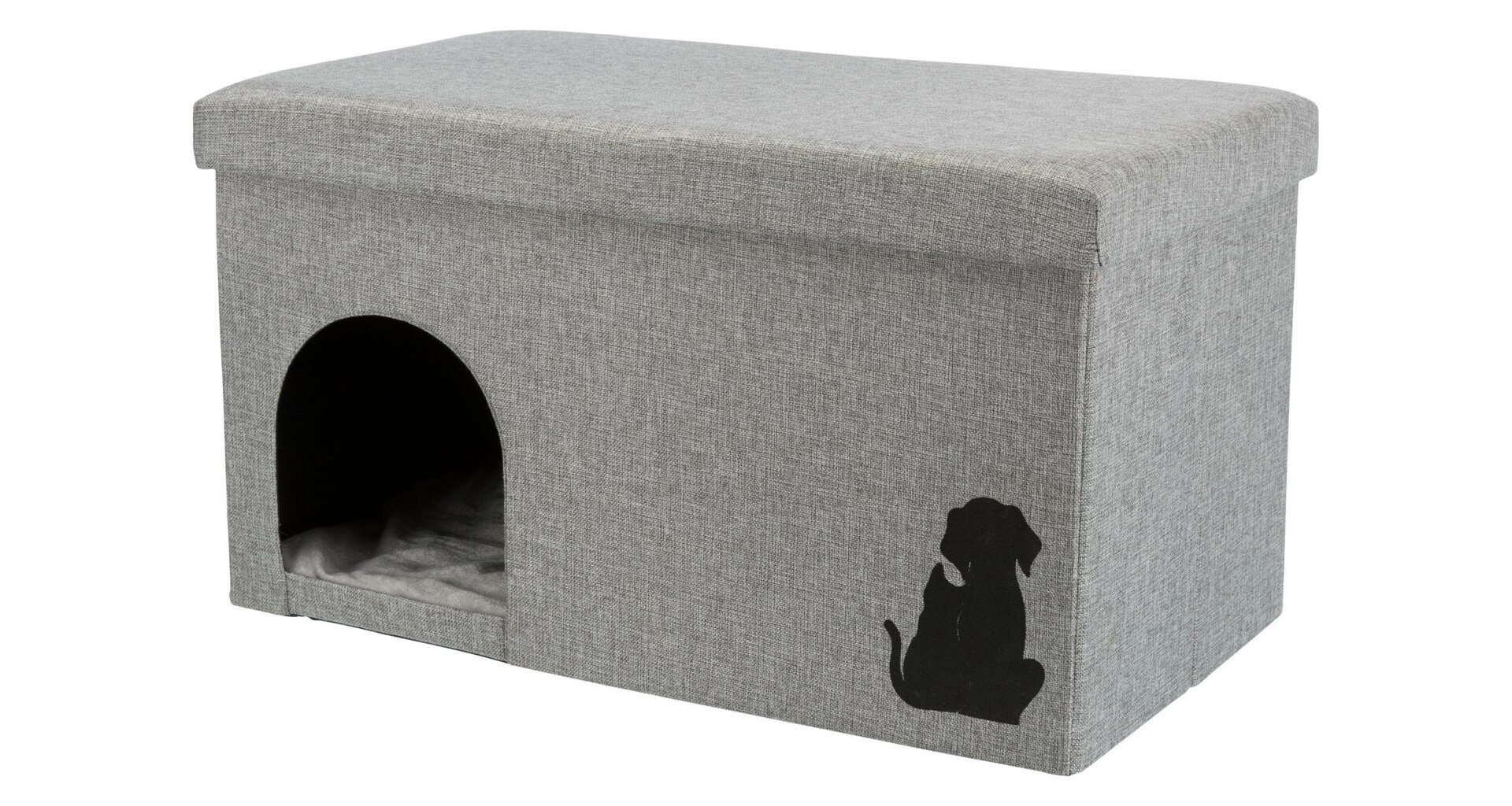 TRIXIE Domek/boudička KIMMY, tkaná látka, odnímatelné víko, 72x40x40cm, šedá