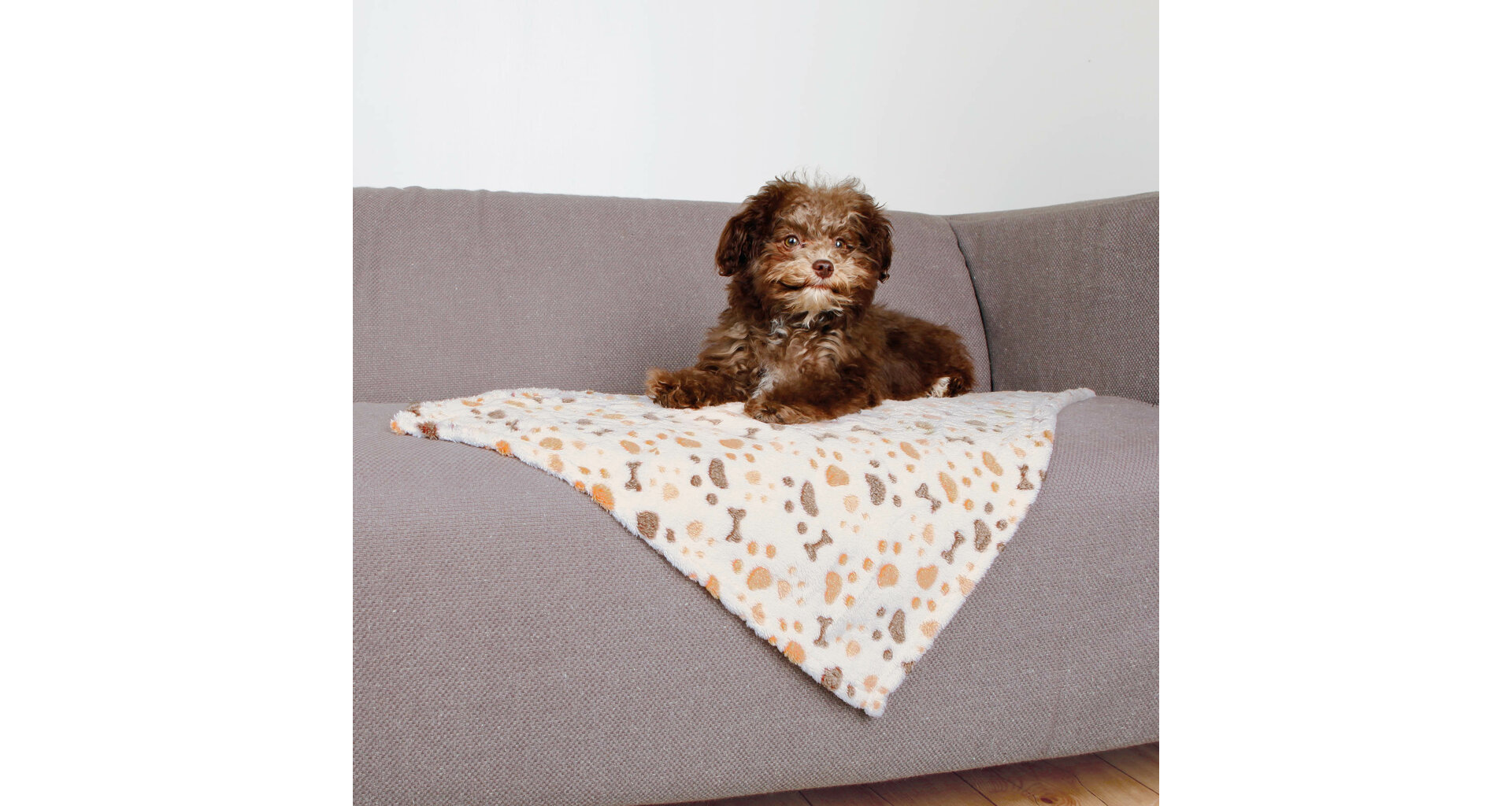 TRIXIE Flísová deka LINGO, bílo/béžová 75 x 50cm