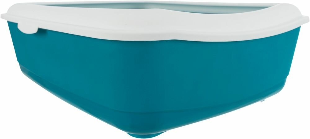 TRIXIE CLASSIC toaleta pro kočky, s okrajem, 37 x 15 x 47 cm, petrolejová/bílá