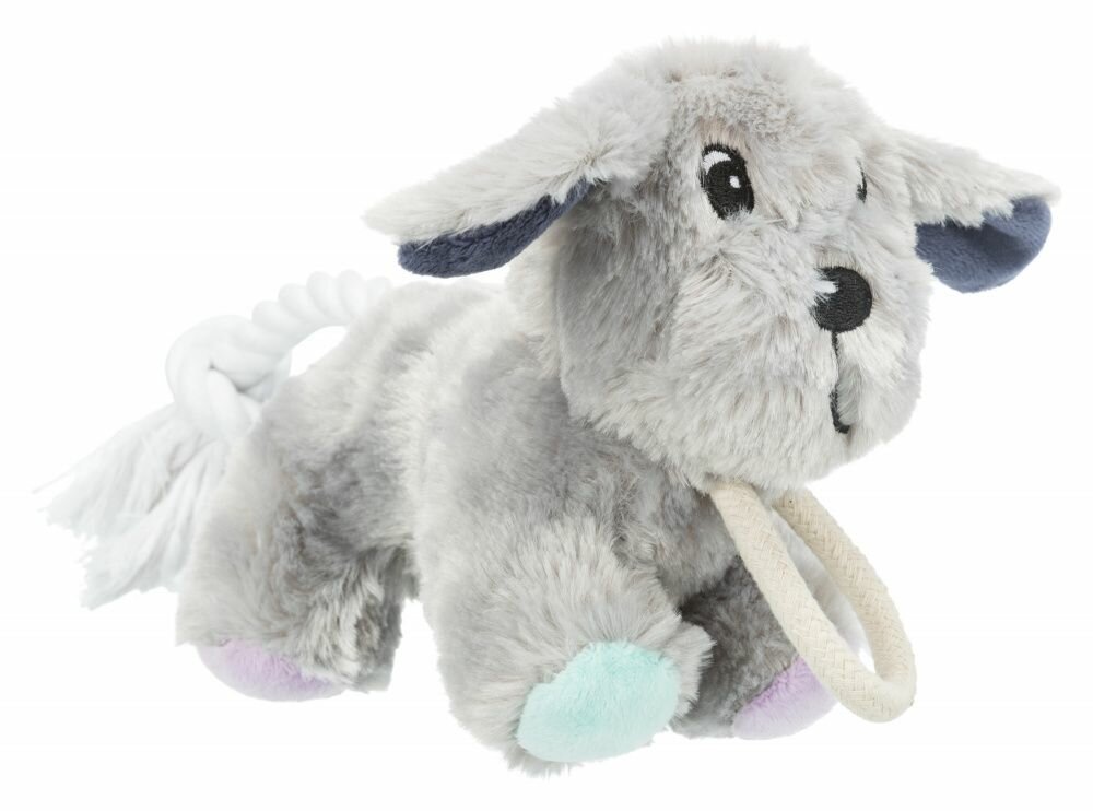 TRIXIE JUNIOR Dog, plyšový pes pro štěně, se zvukem a lanem, 24cm