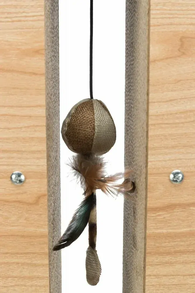 TRIXIE Škrábací sloupek vzhled dřeva, s hračkou, MDF/karton/juta, 62cm