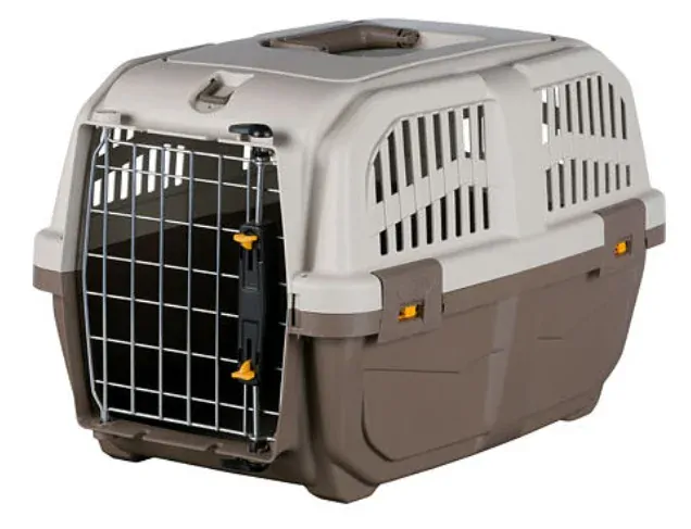 TRIXIE Transportní přepravka SKUDO 2,  XS-S,  35x36x55 cm, tmavě šedá/písková (max. 18kg)