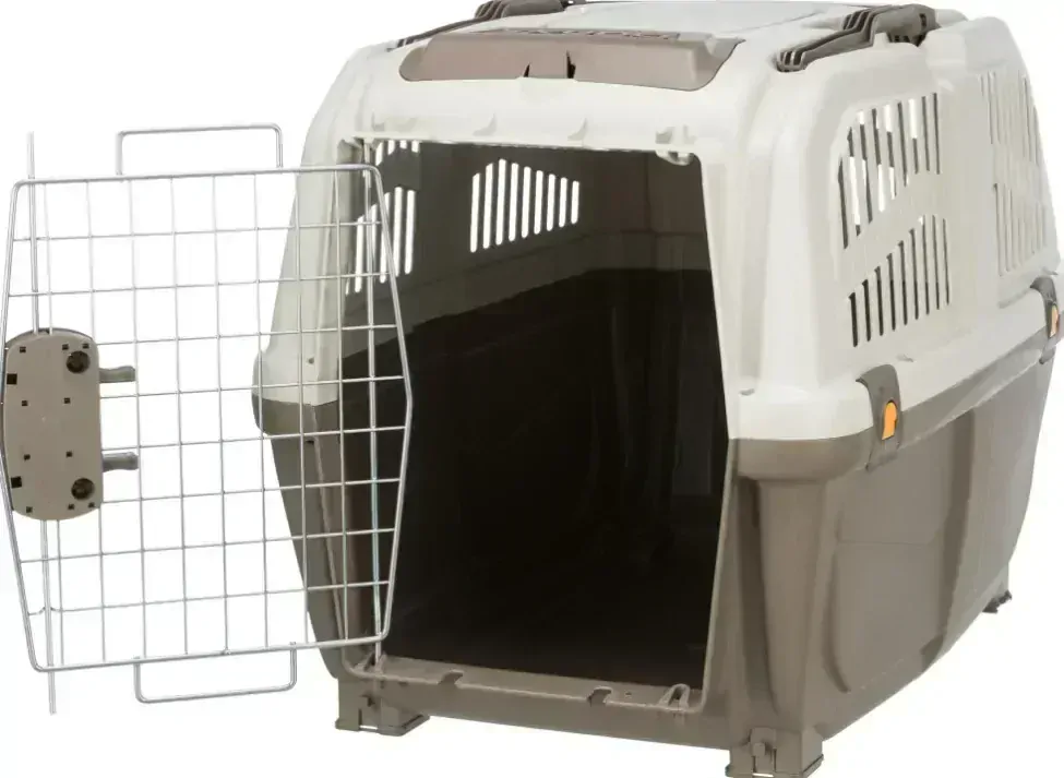 TRIXIE Transportní přepravka SKUDO 5, M, 59x65x79cm tmavě šedá/písková (max. 35kg)