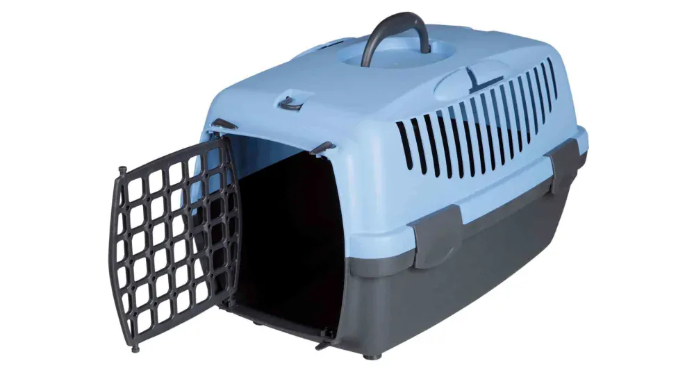 TRIXIE Transportní box CAPRI I, XS: 32x31x48cm (max. 6kg) - tmavě šedá/sv.modrá