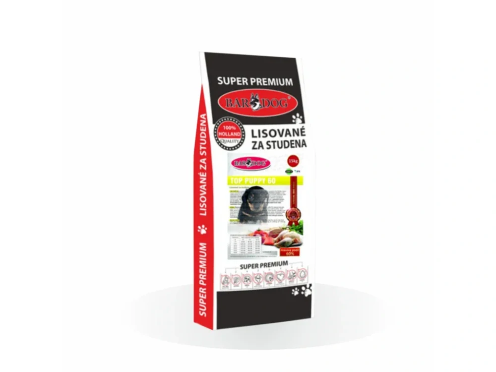 BARDOG Granule Lisované za studena TOP PUPPY 60 15 kg