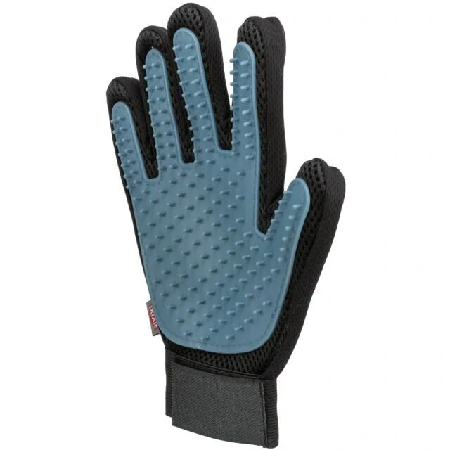 TRIXIE Pečující masážní rukavice černo/modrá 16 x 24 cm