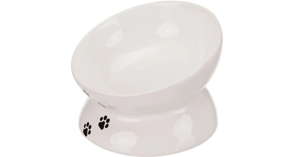 TRIXIE Zvýšená ergonomická keramická miska, 0.15 l/ø 13 cm, bílá