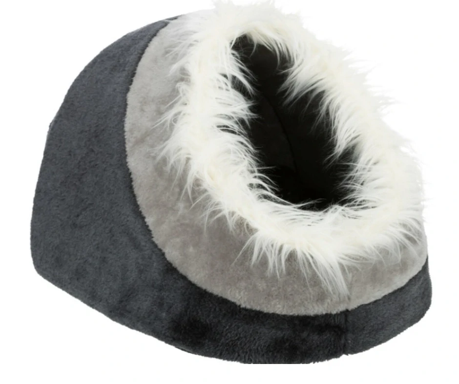 TRIXIE Jeskyňka MINOU plyšová, světlešedá/tmavošedá 35 x 26 x 41cm