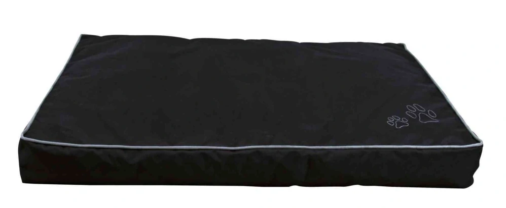 TRIXIE Polštář DRAGO, obdélníkový s packou, černý - DOPRODEJ 90 x 65cm