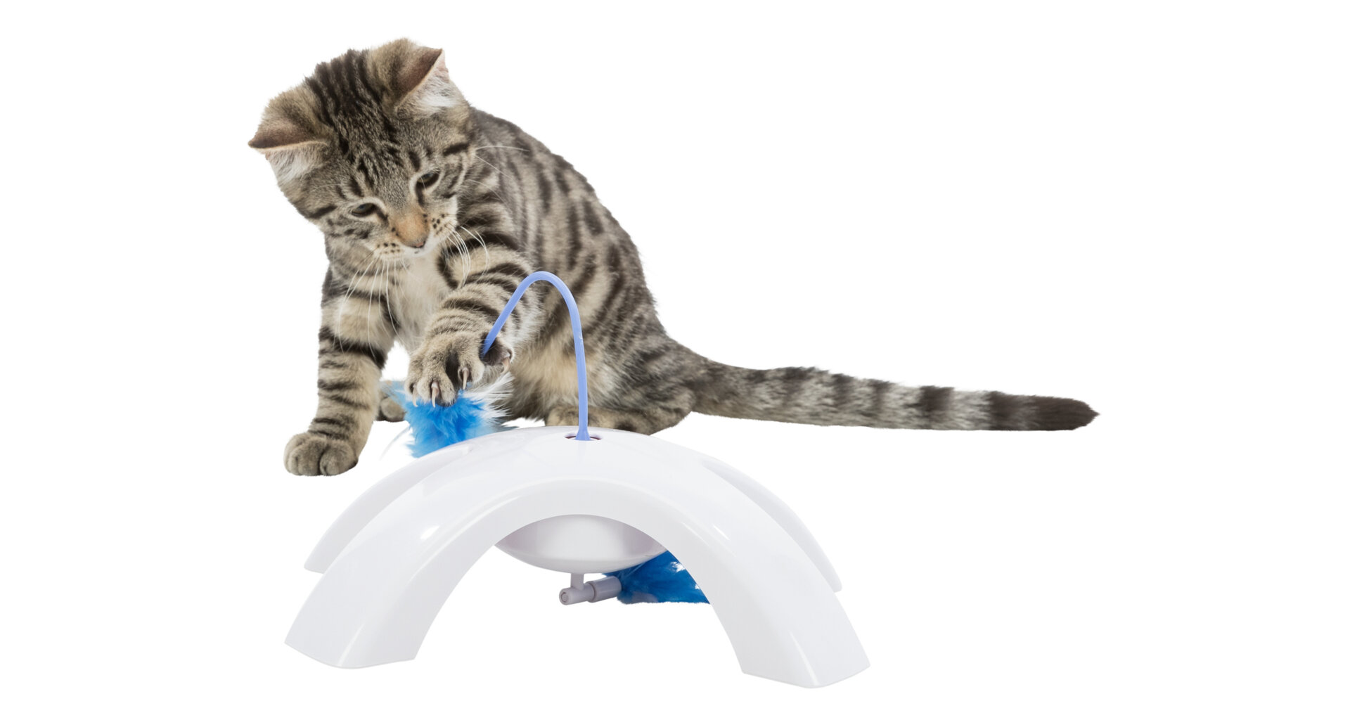 TRIXIE Feather Twister - plastová hračka s pohyblivými peříčky, 23x15x18cm - DOPRODEJ (RP 0,90 Kč)