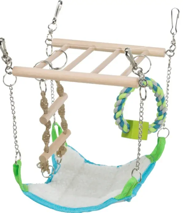 TRIXIE Závěsný žebřík s pelíškem a bavlněným kruhem pro hlodavce