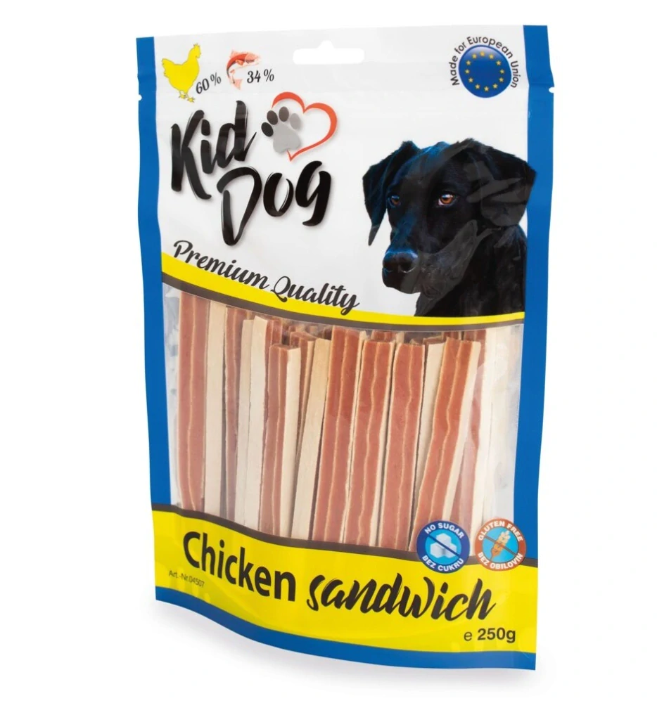 KIDDOG kuřecí sendvič s treskou 250 g