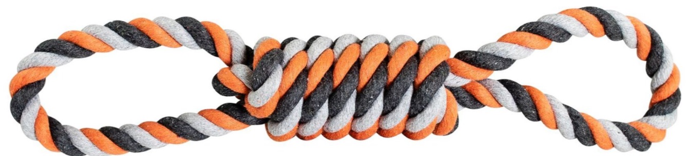 Přetahovadlo HipHop bavlněná osmice, šedá, tm.šedá, oranžová 38cm, 190g
