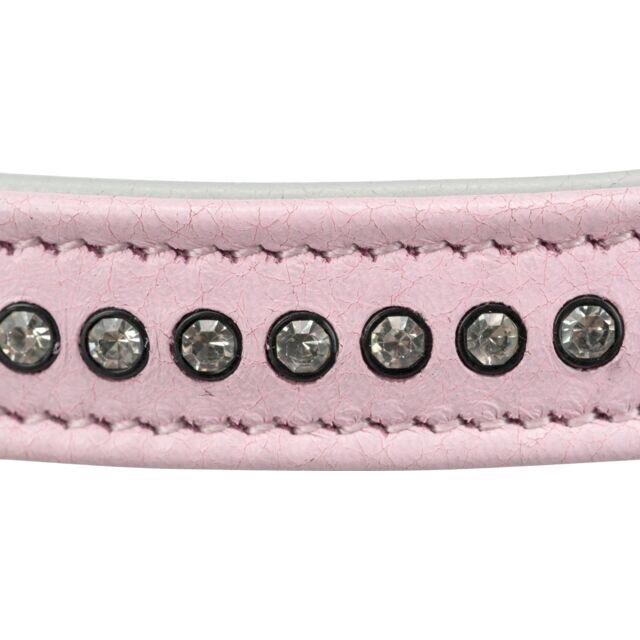 TRIXIE Active Comfort kožený obojek s kamínky - růžová XS-S:20-24 cm/12 mm