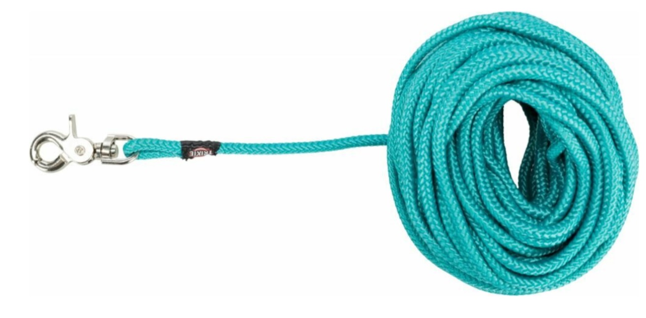 TRIXIE Stopovací vodítko kulaté, vypouštěcí karabina - oceán S-L:10m/6mm