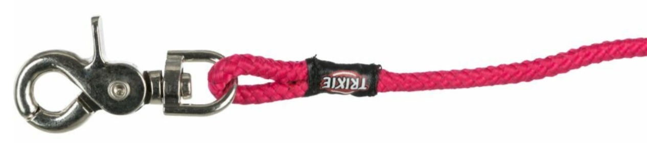 TRIXIE Stopovací vodítko kulaté, vypouštěcí karabina - fuchsia S-L:10m/6mm