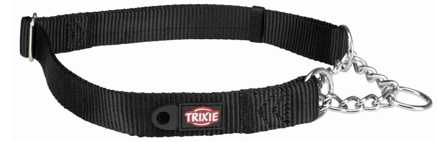 TRIXIE Nylonový polostahovací obojek PREMIUM - černá L-XL:45-70cm/25mm