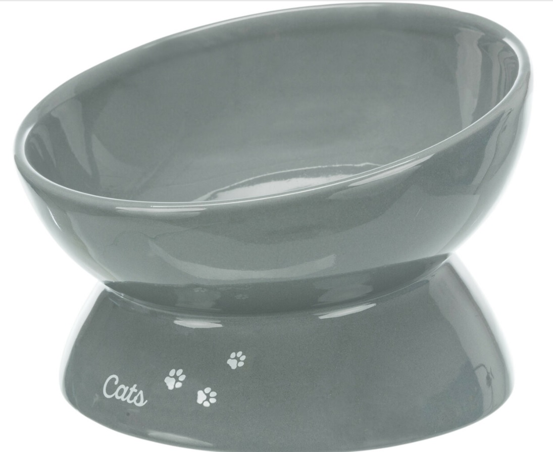 TRIXIE Ergonomická keramická miska XXL, vyvýšená, 0,35l/ ø 17cm, šedá
