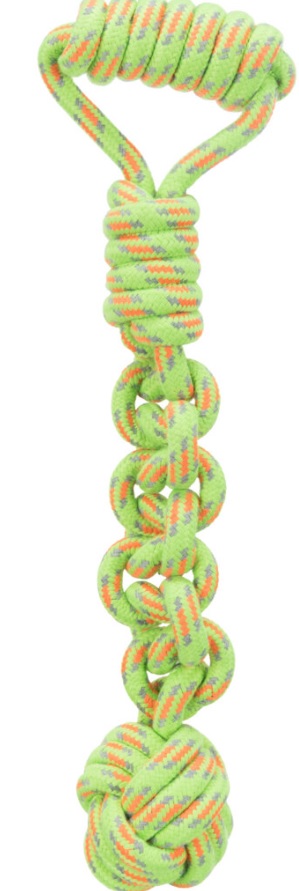 TRIXIE Bavlněné přetahovadlo s bavlněným míčem 8/38 cm