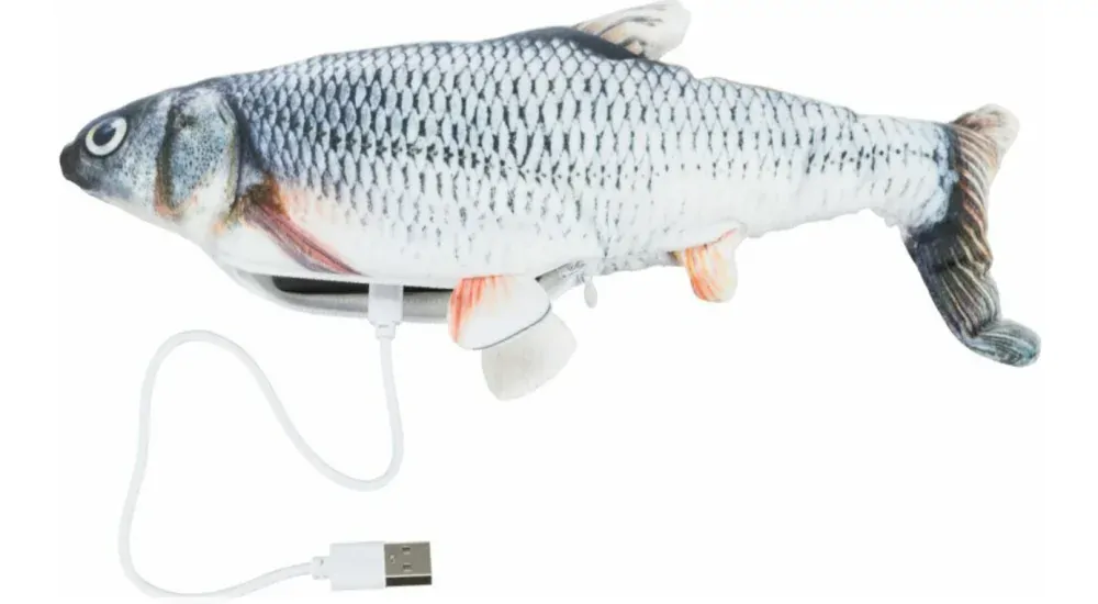 TRIXIE Ryba jako živá, mrskající se, s catnipem, látka, 30cm (RP 2,90 Kč)