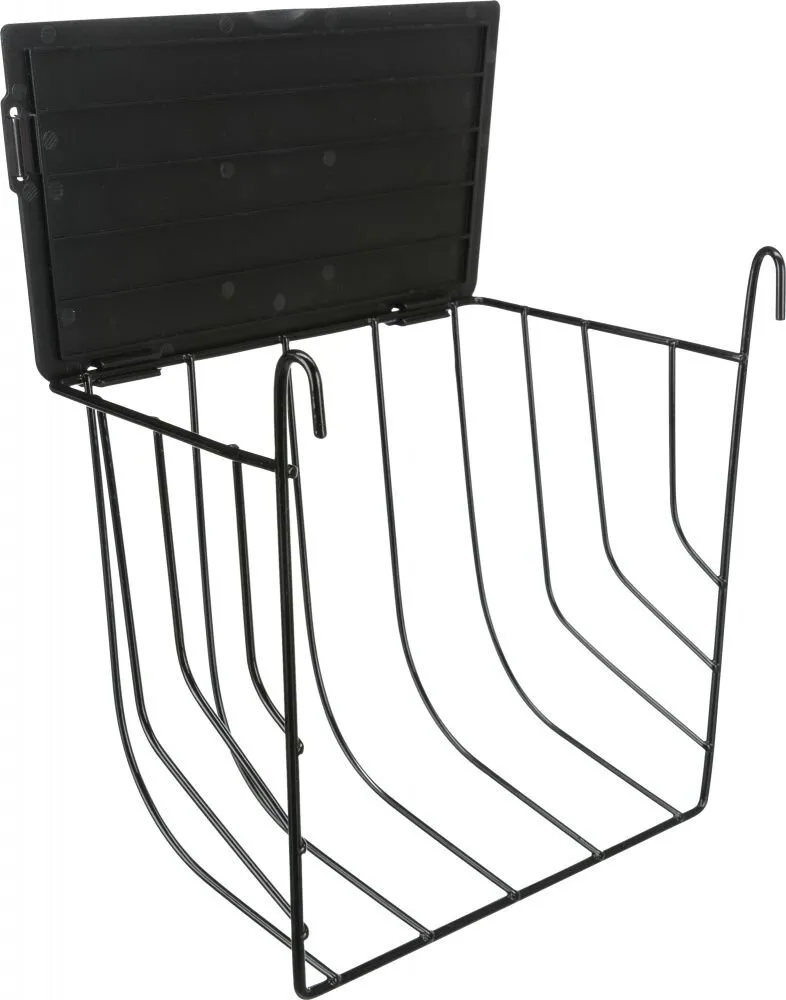 TRIXIE Jesle na seno s víkem, k zavěšení,  20 × 18 × 12 cm, lakovaný kov, černá