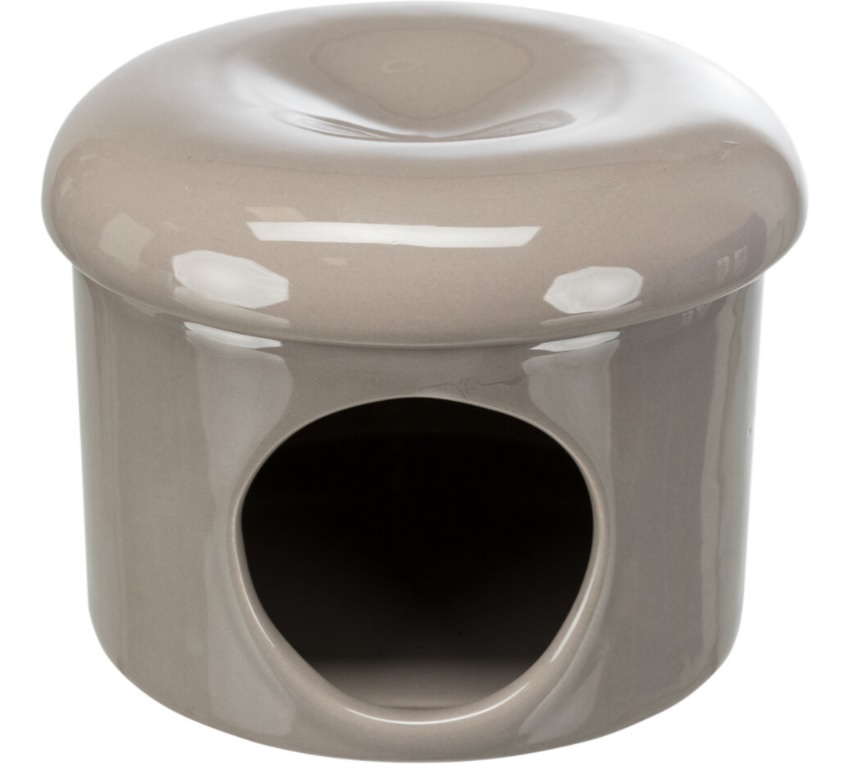 TRIXIE Keramický domek, 1 vchod, odnímatelná stříška, ø 16 × 12 cm, tmavošedá