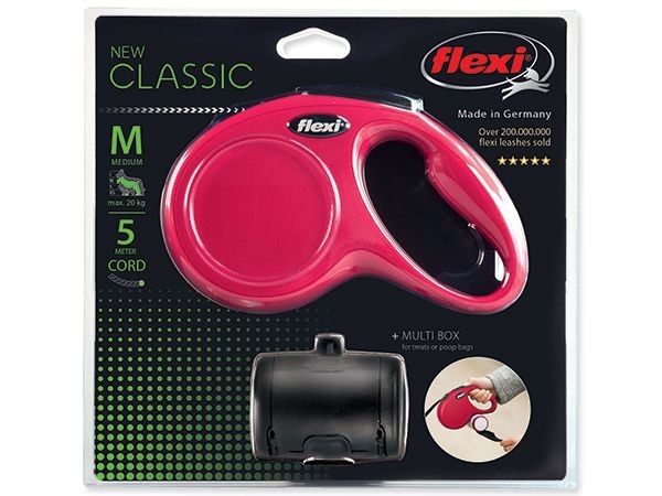 Flexi vodítko Set lanko s multiboxem M 5 m červené