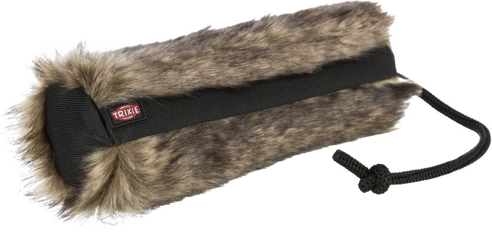 TRIXIE Tréninkový pešek - srst, plyš/polyester 6 x 20 cm, imitace králičí srst černá