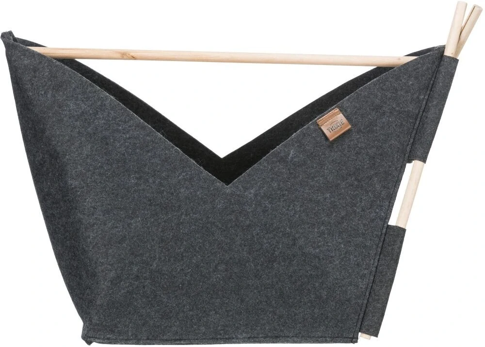 TRIXIE Jeskyně ELISE s polštářkem, 63 × 44 × 30 cm, tvar loďka, filc, antracit - DOPRODEJ