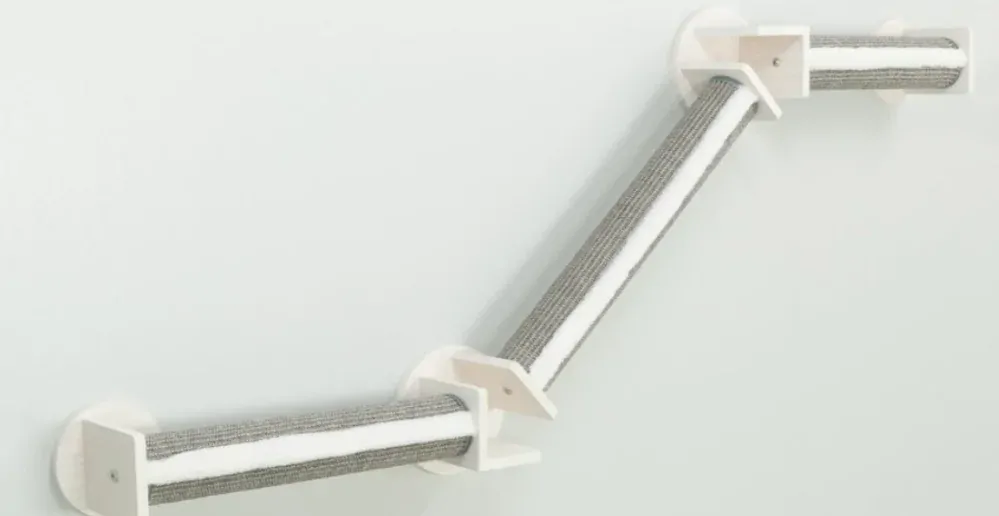 TRIXIE Lezecký set na stěnu 2, 3 sloupky, 195 x 78 cm, bílá/šedá