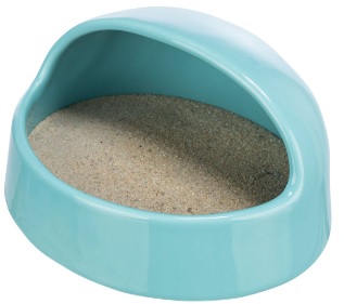 TRIXIE Písková lázeň pro myši/křečky, keramika, 16x8x14 cm, tyrkysová