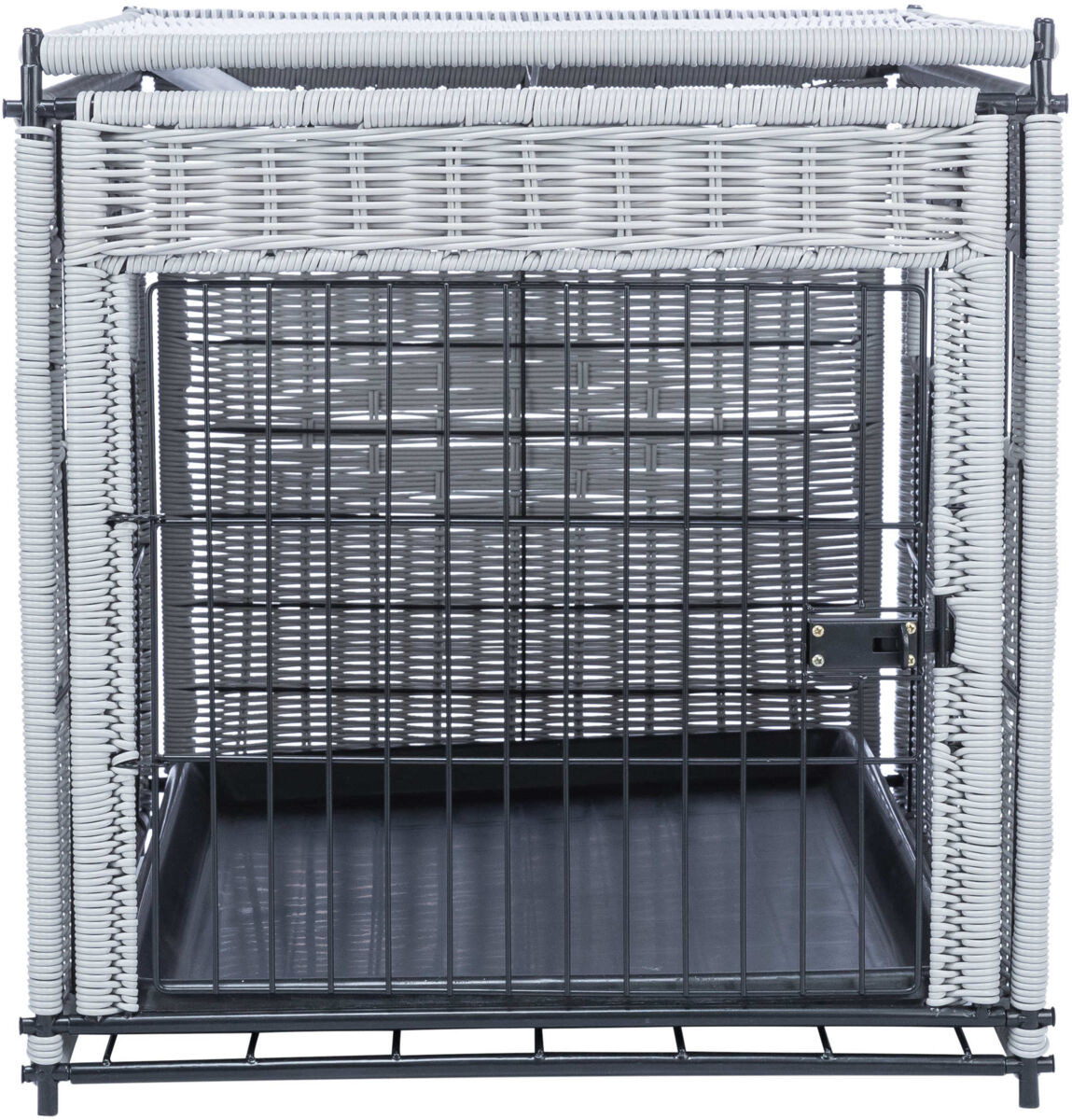 TRIXIE Interiérový kennel, M: 58 x 60 x 77 cm, polyratan, světlešedá